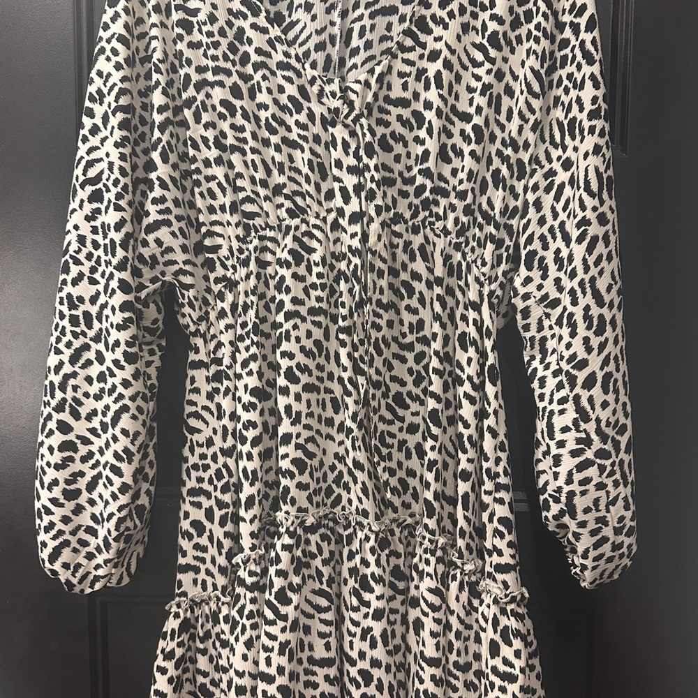 Leopard Print Long Sleeve Dress